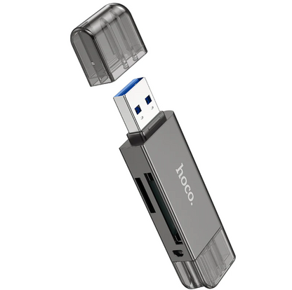 Hoco USB 3.0 Memory Card Reader USB-A USB-C Dual Plug (HB39) techplus