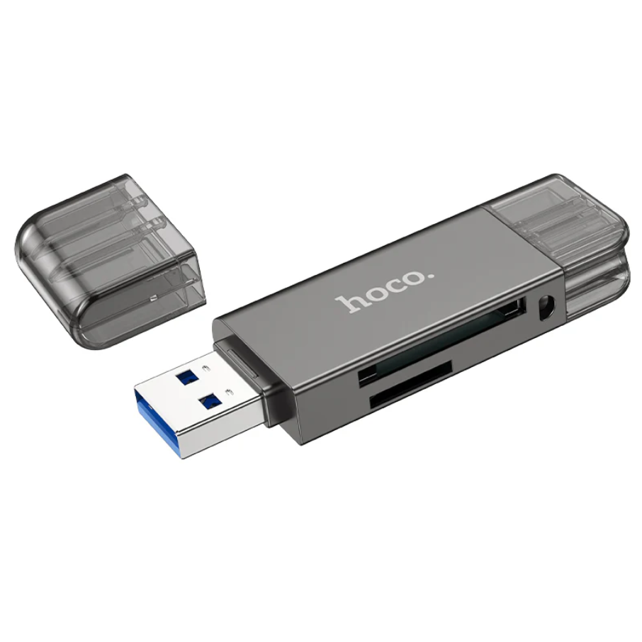 Hoco USB 3.0 Memory Card Reader USB-A USB-C Dual Plug (HB39) techplus
