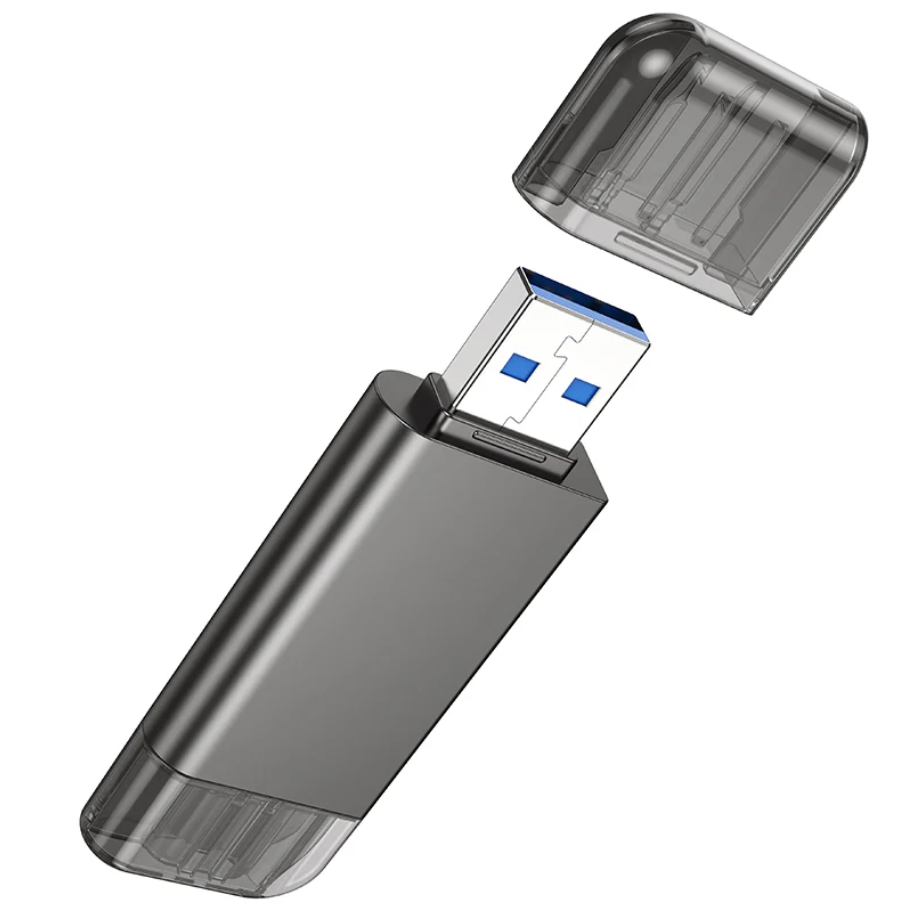 Hoco USB 3.0 Memory Card Reader USB-A USB-C Dual Plug (HB39) techplus