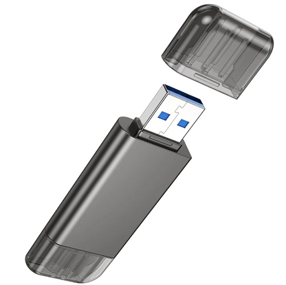 Hoco USB 3.0 Memory Card Reader USB-A USB-C Dual Plug (HB39) techplus