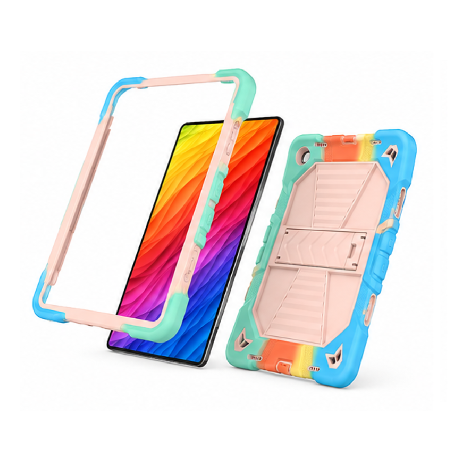 Samsung Galaxy Tab A9 Rugged Shockproof Case with Kickstand (Rainbow)