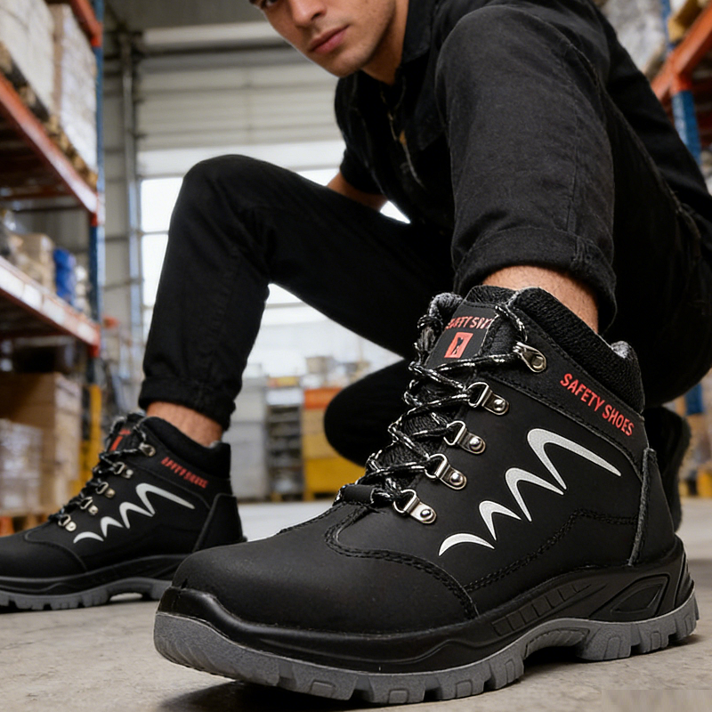 Work Safety Shoes Breathable Steel Cap Industrial Lightweight Construction