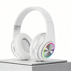 WHITE- Wireless bluetooth Headset Headphones Foldable Stereo Earphones LED Super