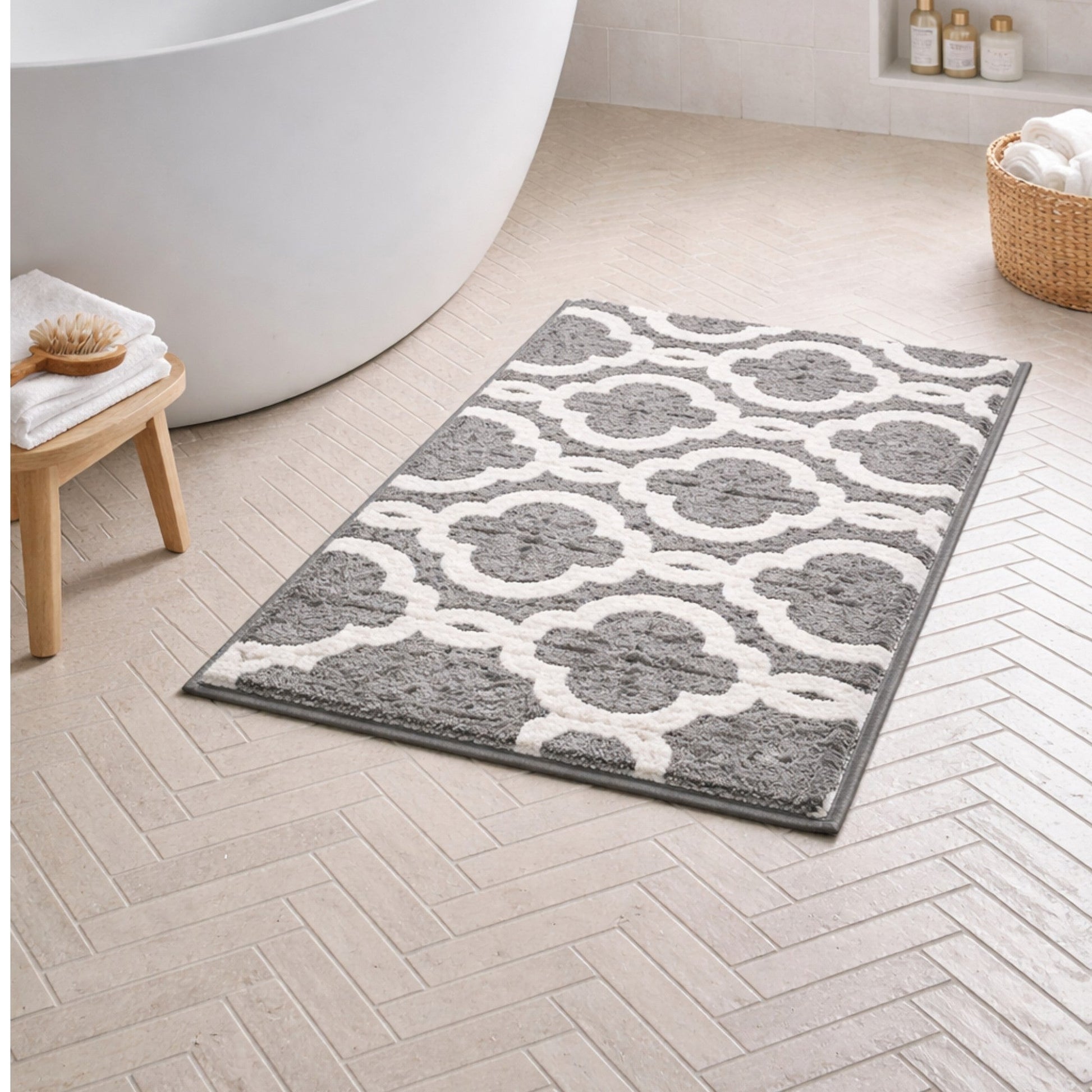 Frankly Cotton Geometric Cotton Bath Mat Nest & Stem Homewares