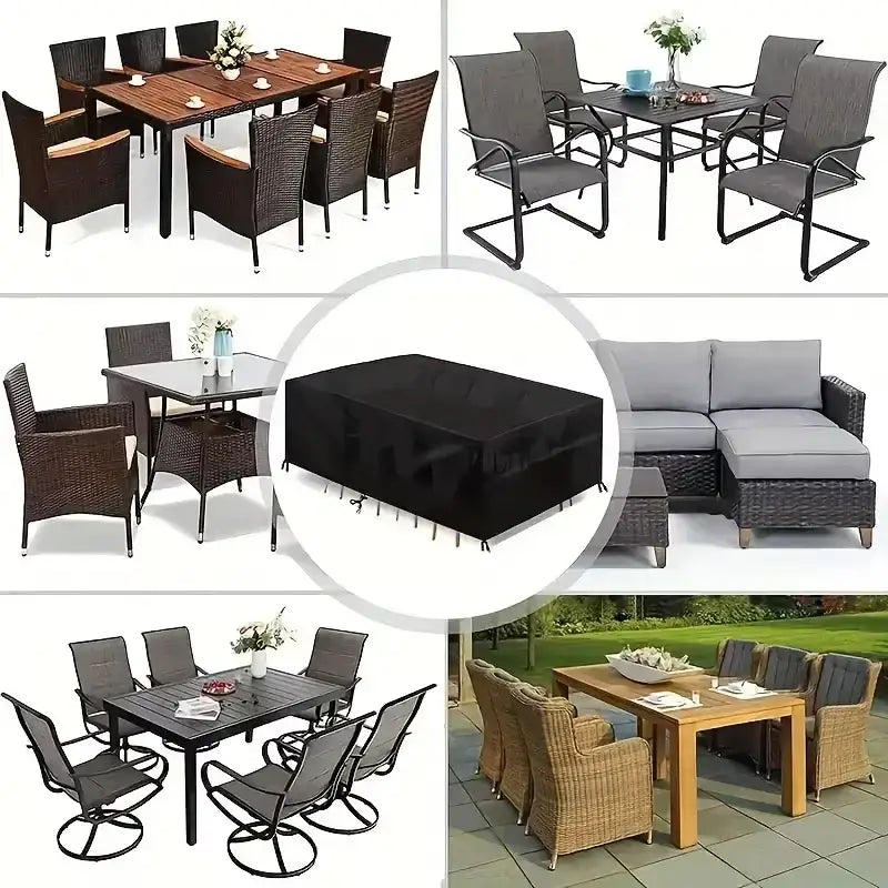 210D Oxford Waterproof Garden Table Cover – UV & Windproof (different sizes available) Habicare