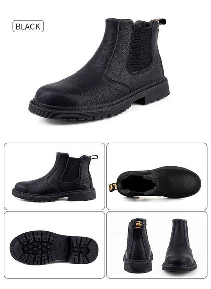 Steel Toe Work Shoes Slip On Safety Oiled Leather Boot Puncture Proof Soft Light