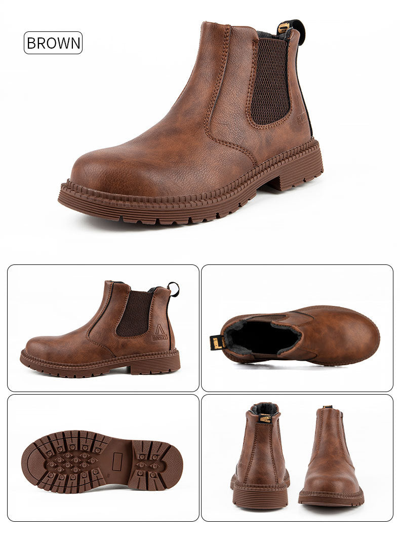 Steel Toe Work Shoes Slip On Safety Oiled Leather Boot Puncture Proof Soft Light dealonline.co.nz