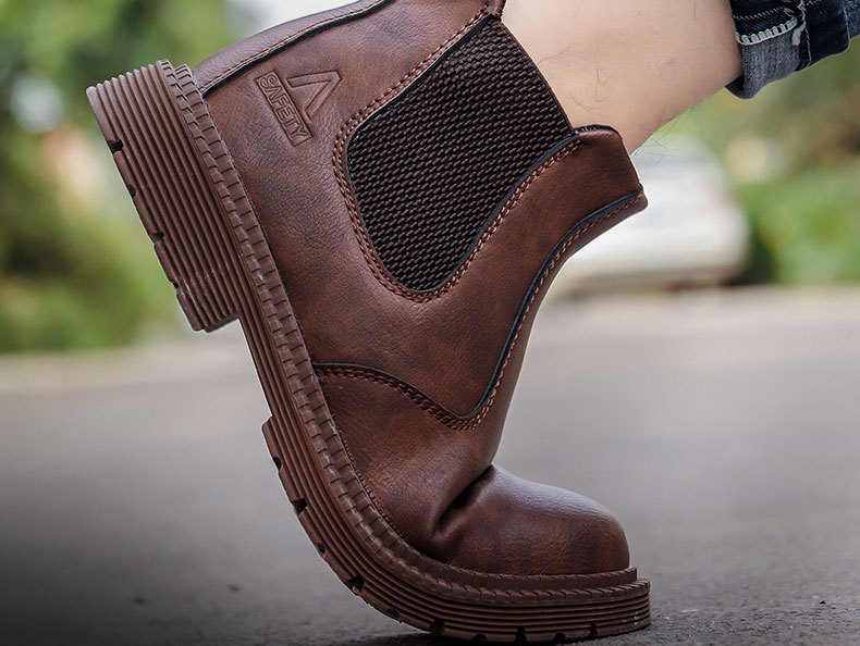 Steel Toe Work Shoes Slip On Safety Oiled Leather Boot Puncture Proof Soft Light dealonline.co.nz