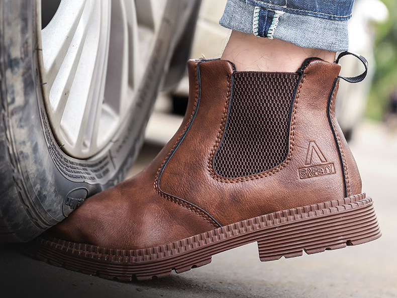 Steel Toe Work Shoes Slip On Safety Oiled Leather Boot Puncture Proof Soft Light dealonline.co.nz