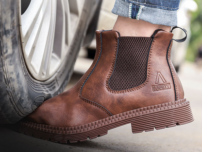 Steel Toe Work Shoes Slip On Safety Oiled Leather Boot Puncture Proof Soft Light dealonline.co.nz