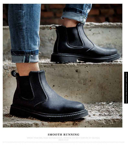 Steel Toe Work Shoes Slip On Safety Oiled Leather Boot Puncture Proof Soft Light