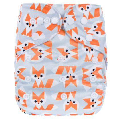 Reusable Cloth Nappies - One Size Fits 3-17kg with Bamboo Insert