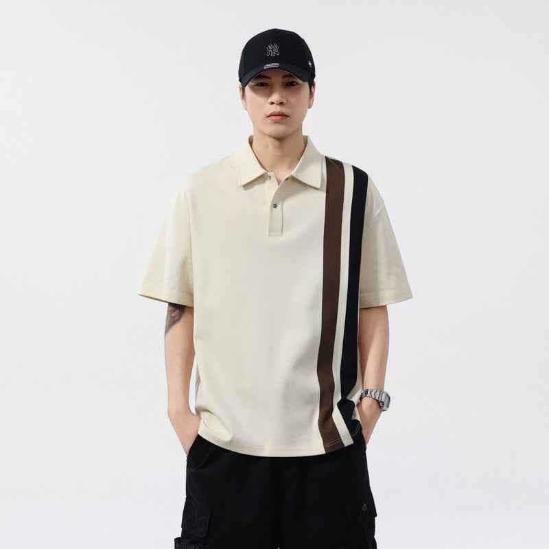 Black and white checkered men's Polo shirt