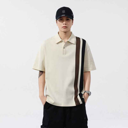Black and white checkered men's Polo shirt