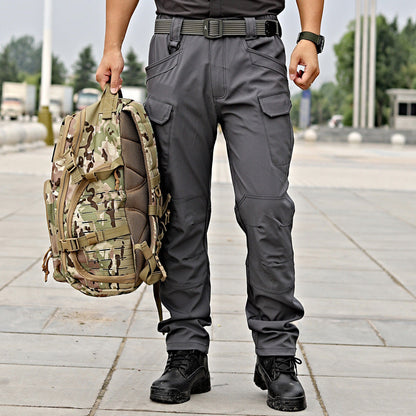 Men's Tactical Pants Water Resistant Flex Ripstop Cargo Pants - Black dealonline.co.nz
