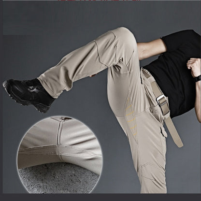 Men's Tactical Pants Water Resistant Flex Ripstop Cargo Pants - Black dealonline.co.nz