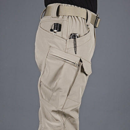 Men's Tactical Pants Water Resistant Flex Ripstop Cargo Pants - Black dealonline.co.nz