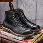 Men's Vintage Leather High Top Martin Boots for Summer