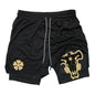Anime Print Double Layer Casual Shorts