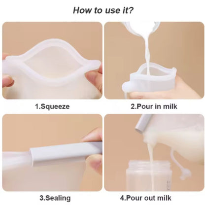 Reusable Silicone Food Pouches 240ml & 250ml - For Milk, Purees & Snacks