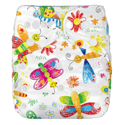 Reusable Cloth Nappies - One Size Fits 3-17kg with Bamboo Insert