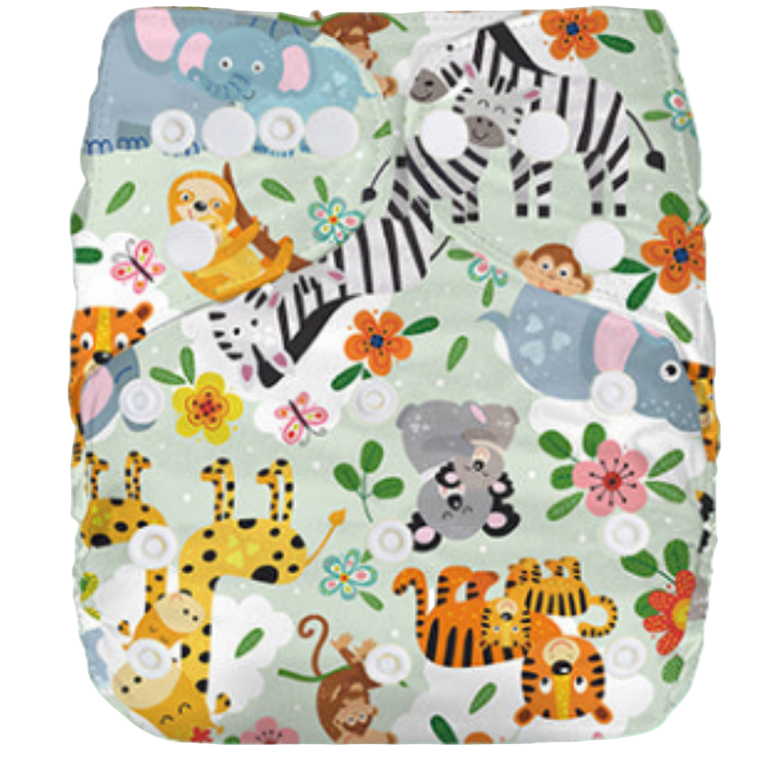 Reusable Cloth Nappies - One Size Fits 3-17kg with Bamboo Insert