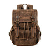 Beeswax Canvas & Leather Mountaineering Bag – Waxed Canvas Travel Rucksack | Unisex | Dark Gray, Coffee, Gray Green