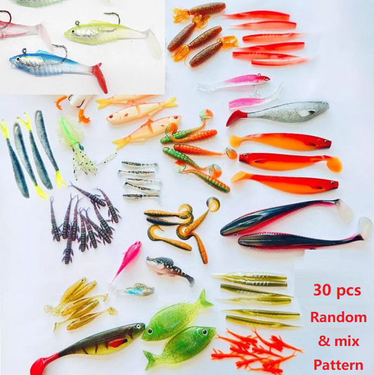 CLEARANCE 30pcs Soft Fishing Lures with hook dealonline.co.nz
