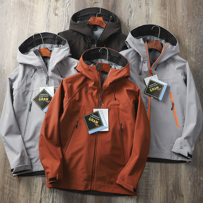 Men's Windproof Softshell Jacket — Waterproof Hooded Outdoor Layer | Hiking & Adventure
