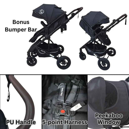 Preorder - Evolve 3 in 1 Stroller + Bassinet + i-Size Capsule Travel System with Sunshade Sets and Mattress + Food Tray