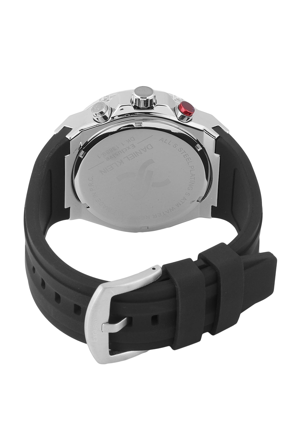 Daniel Klein Exclusive Grey Dial Black Silicone Strap Silver Watch - DK.1.13889-1 Kiwi Watches