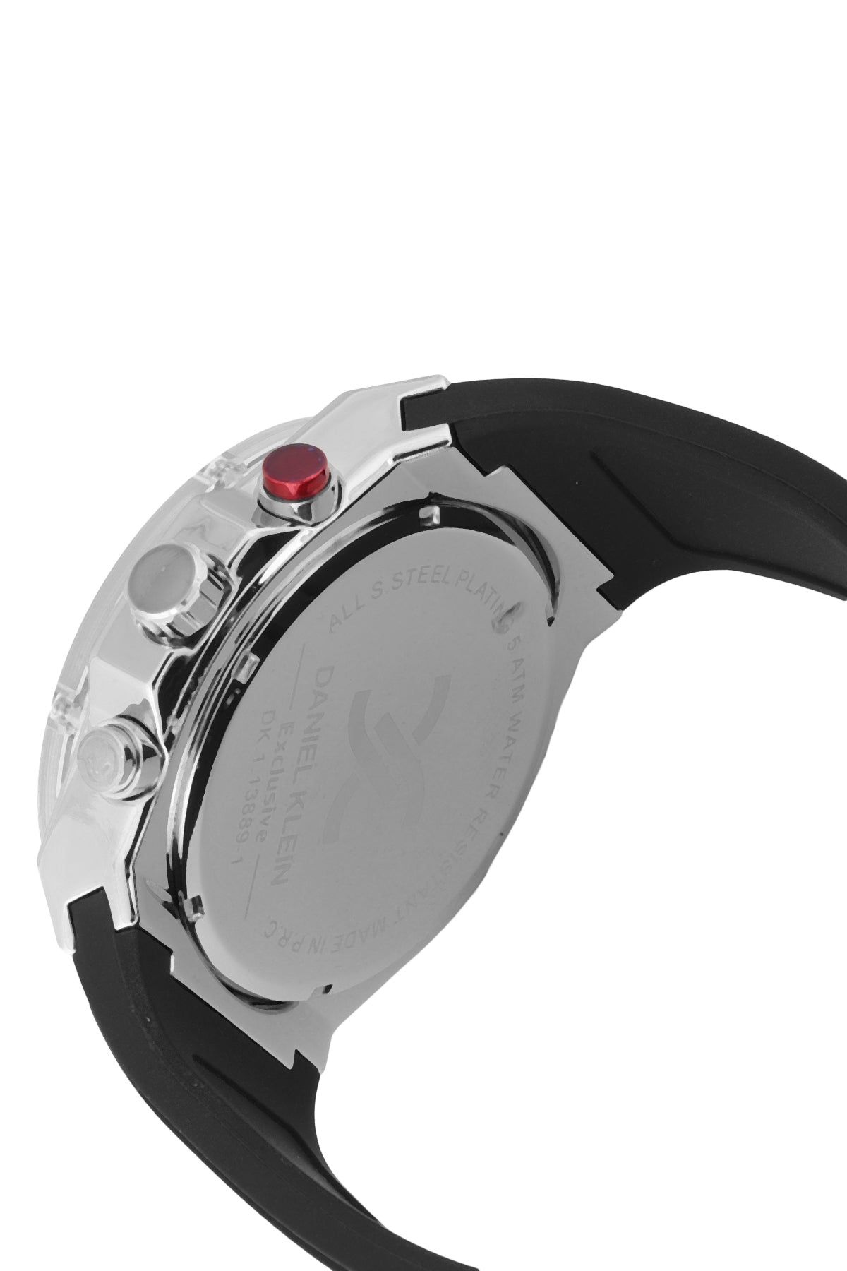 Daniel Klein Exclusive Grey Dial Black Silicone Strap Silver Watch - DK.1.13889-1 Kiwi Watches