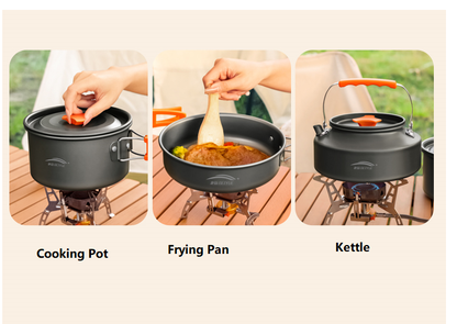 Outdoor Large Cookware Set – Camping Cookware Ideal for 4–5 People ECOTREK
