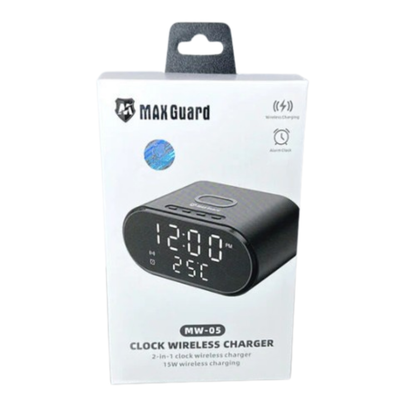Maxguard 15W 2 IN 1 Alarm Clock & Wireless Charger 9eight5
