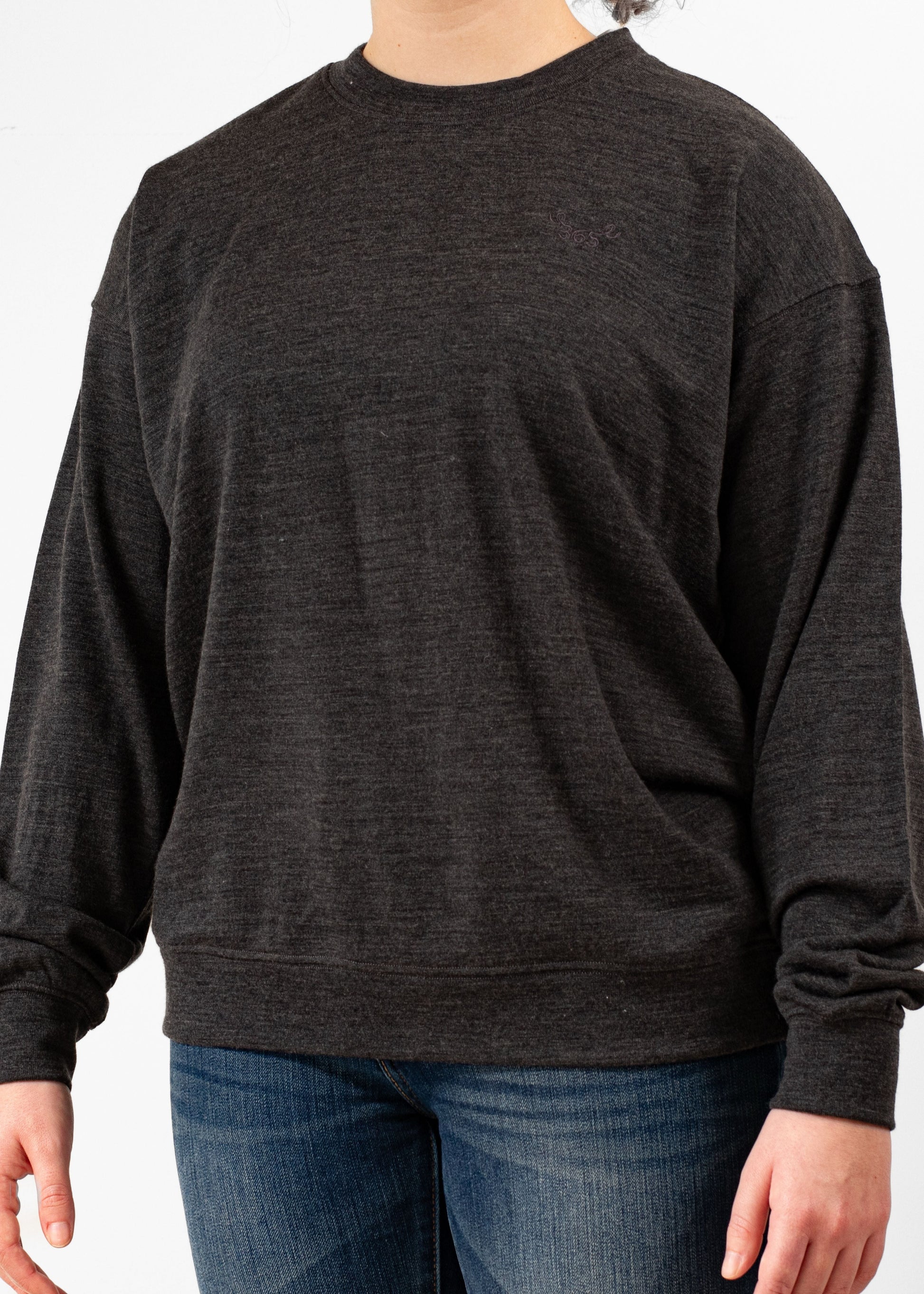 Women's Crew Sweatshirt - 100% Merino Wool, Slate Grey (SECOND) Merino 365 NZ