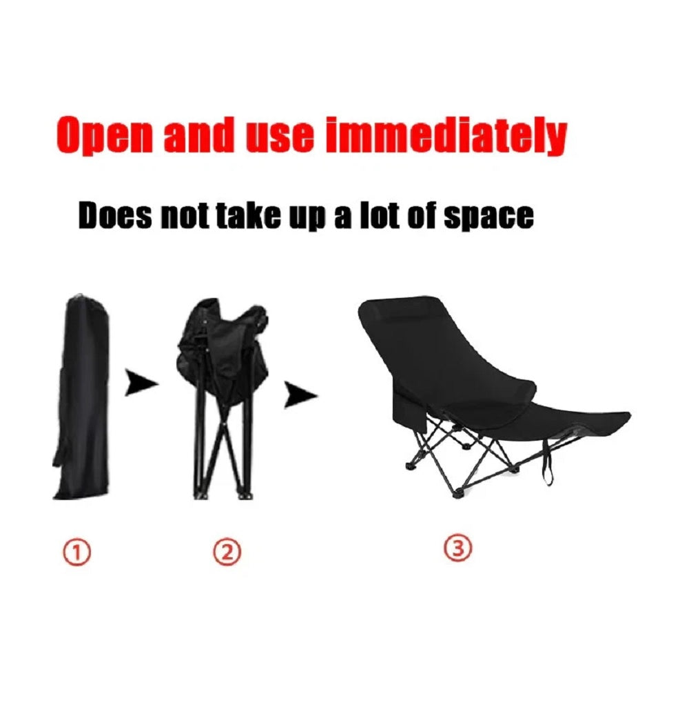Adjustable Folding Chair with Footrest – 3 Recline Positions ECOTREK