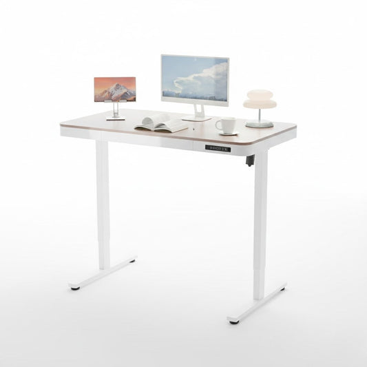ErgoLift Single Motor Sit Stand Desk with Drawer Maple 1.2m sue-e furniture