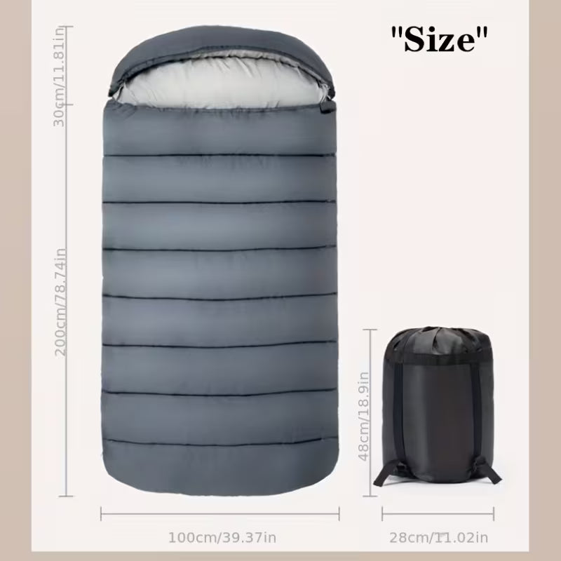 Large Rectangular Sleeping Bag – 230 x 100 cm, Ideal for Camping, Hiking, Picnic & Outdoor Use ECOTREK