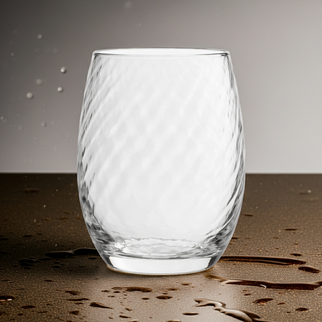 Clear Diagonal Textured Glass Tumbler 420ml Nest & Stem Homewares