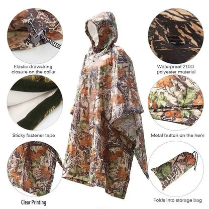 3 in 1 Rain Poncho / Waterproof Tent / Picnic Mat Habicare