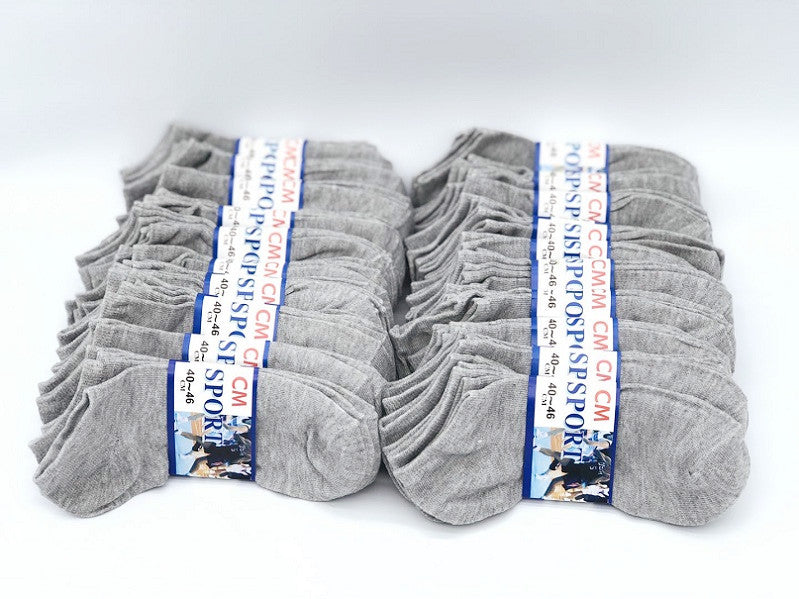 (60 Pairs) Thin Ankle Socks - GREY - M7-11/ W8-12 dealonline.co.nz