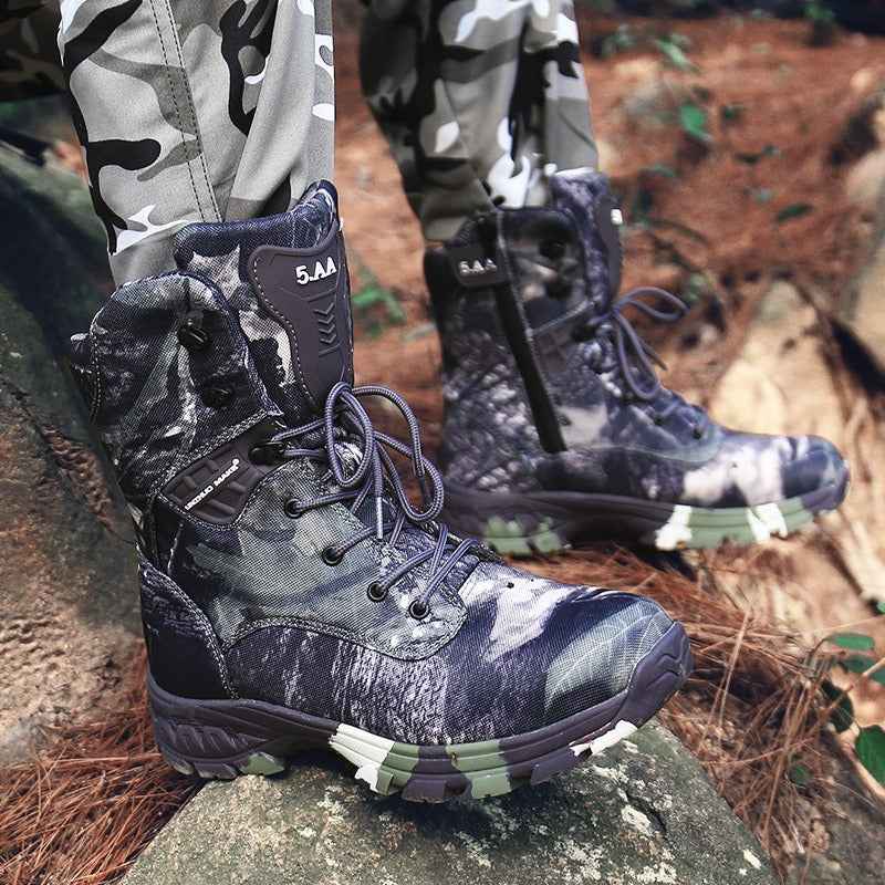 High-Top Camouflage Waterproof Combat Boots – Men's Tactical Outdoor Boots