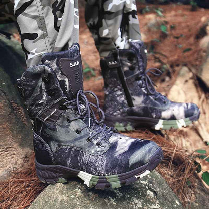 High-Top Camouflage Waterproof Combat Boots – Men's Tactical Outdoor Boots