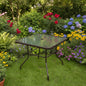 80CM Quality Tempered Glass Square Garden Table dealonline.co.nz