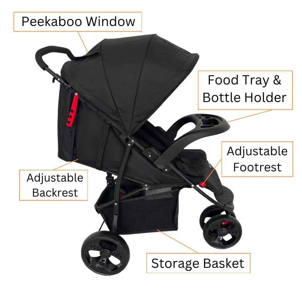 Explorer 3-Wheel Stroller with Food Tray
