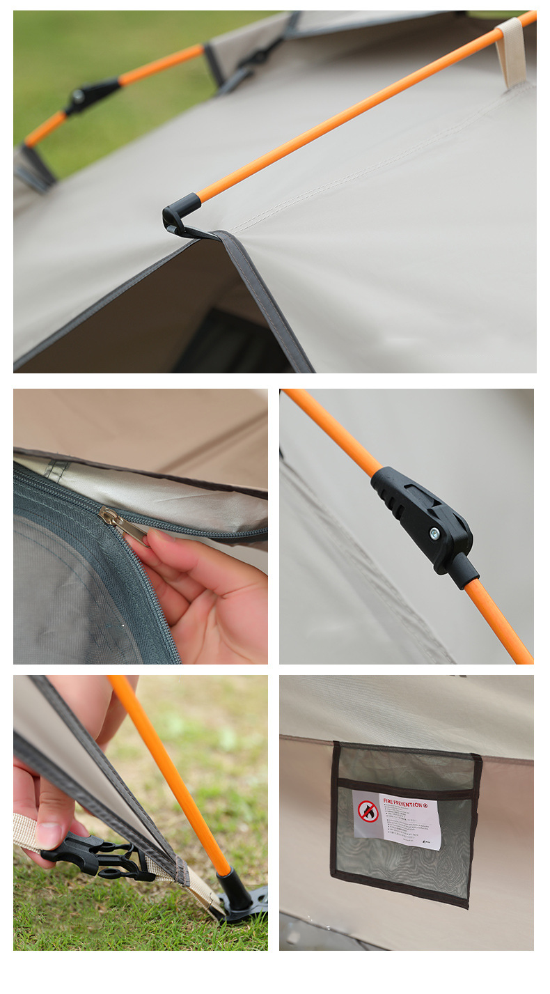 Double Layer Camping Tent Waterproof Pop-up Tent 3-4 Person ECOTREK