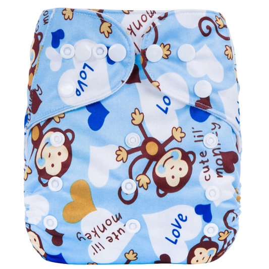 Reusable Cloth Nappies - One Size Fits 3-17kg with Bamboo Insert
