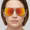 Orange -  Mirror Lens HD Polarized Lens Sunglasses Anti-Blue Ray Hydrophobic