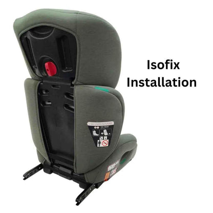 Zen i-Size Booster Car Seat with Isofix and Adjustable Headrest - GREEN