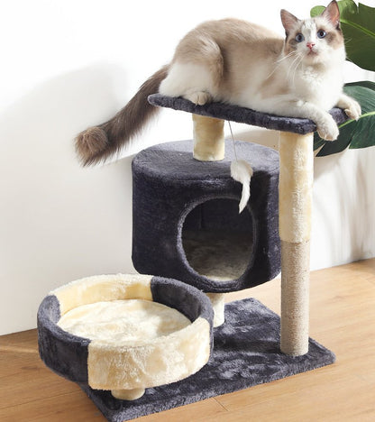 Cat Tree Scratching Post with house & mouse 53cm dealonline.co.nz